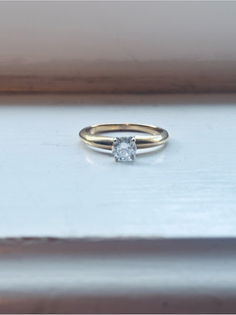 Antique .54 Diamond 18k solitaire gold engagement ring